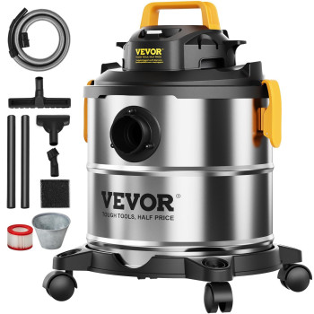 Vevor Stainless Steel Wet Dry Shop Vacuum 55 Gallon 6 Peak Hp Wetdry Vac Powerful Suction With Blower Function Wattachment