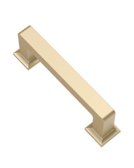 Alzassbg 10 Pack Brushed Gold Cabinet Pulls 3 Inch76Mm Hole Centers Cabinet Handles Square Kitchen Hardware For Cabinets Al30