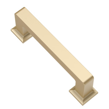 Alzassbg 10 Pack Brushed Gold Cabinet Pulls 3 Inch76Mm Hole Centers Cabinet Handles Square Kitchen Hardware For Cabinets Al30