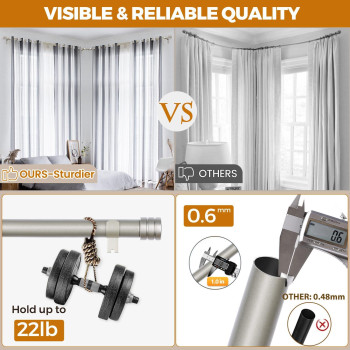 Corner Window Curtain Rods 48 To 84 Inch Hotozon 78 Inch Heavy Duty Single Rod For Windows 16 To 82 Inch Antique Silver En