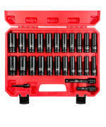 Yiyitools 25Pcs 12 Drive Deep Impact Socket Set Saemetric1224Mm 381Inch Including 3 5 Extension Bars And 12