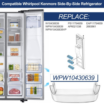 Upgraded Wpw10430639 W10324876 Freezer Door Bin Replace Whirlpool Freezer Door Bin W10430639 Compatible With Whirlpool Kenmore