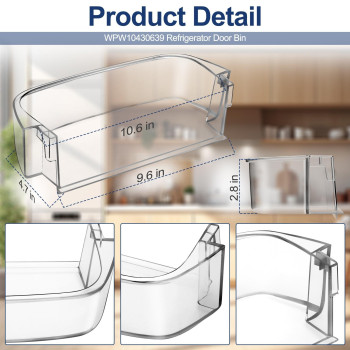 Upgraded Wpw10430639 W10324876 Freezer Door Bin Replace Whirlpool Freezer Door Bin W10430639 Compatible With Whirlpool Kenmore