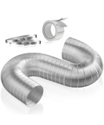 Hoomesun 5 Feet Semi Rigid Dryer Duct 4 Inch Dryer Vent Hose Semirigid Aluminum Duct With 2 Hose Clamps And Aluminum Foil Ta