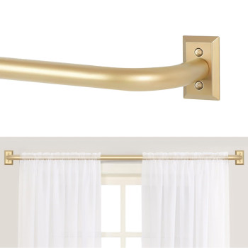 Tangwin Wrap Around Curtain Rods Gold Curtain Rods For Windows 72 To 144 Inch612Ft 1 Inch Long Adjustable Curtain Rod Set Bla