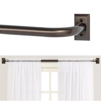 Tangwin Wrap Around Curtain Rods Bronze Curtain Rods For Windows 72 To 144 Inch612Ft 1 Inch Long Adjustable Curtain Rod Black