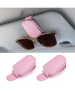 Sunglasses Holders For Car Sun Visor 2Pack Magnetic Leather Glasses Eyeglass Hanger Clip For Car Ticket Business Card Clip Eye