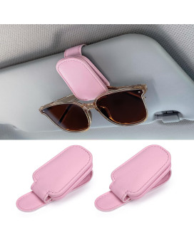 Sunglasses Holders For Car Sun Visor 2Pack Magnetic Leather Glasses Eyeglass Hanger Clip For Car Ticket Business Card Clip Eye