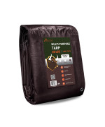 Olympia Tools Heavy Duty 18 Mil Tarp Cover With Metal Grommets And Reinforced Edges Waterproof Uv Resistant Tarpaulin Brown