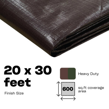 Olympia Tools Heavy Duty 18 Mil Tarp Cover With Metal Grommets And Reinforced Edges Waterproof Uv Resistant Tarpaulin Brown