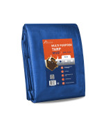 Olympia Tools Light Duty 6 Mil Tarp Cover With Metal Grommets And Reinforced Edges Waterproof Uv Resistant Tarpaulin Blue