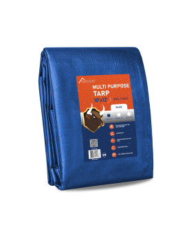 Olympia Tools Light Duty 6 Mil Tarp Cover With Metal Grommets And Reinforced Edges Waterproof Uv Resistant Tarpaulin Blue