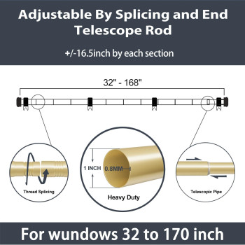 Curtain Rods For Windows 32 To 168 1 Inch Curtain Rod Set Heavy Duty Drapery Rods With Adjustable Curtain Rods Outdoor Curtai