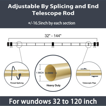 Curtain Rods For Windows 32 To 144 1 Inch Curtain Rod Set Heavy Duty Drapery Rods With Adjustable Curtain Rods Outdoor Curtai