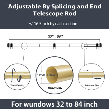 Zeerobee Curtain Rods For Windows 48 To 84 1 Inch Curtain Rod Set Heavy Duty Adjustable Drapery Rods Modern Indooroutdoor Cu