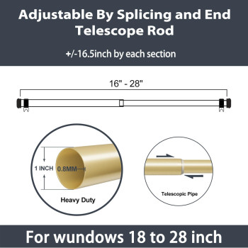 Zeerobee Curtain Rods For Windows 16 To 28 1 Inch Curtain Rod Set Heavy Duty Adjustable Drapery Rods Modern Indooroutdoor Cu