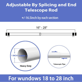 Zeerobee Curtain Rods For Windows 16 To 28 1 Inch Curtain Rod Set Heavy Duty Adjustable Drapery Rods Modern Indooroutdoor Cu