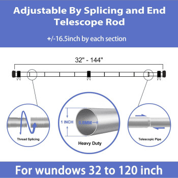 Curtain Rods For Windows 32 To 144 1 Inch Curtain Rod Set Heavy Duty Drapery Rods With Adjustable Curtain Rods Outdoor Curtai