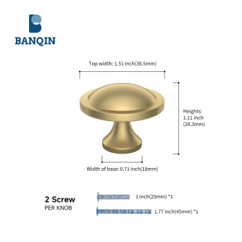 Banqin 10 Pack Gold Cabinet Knobs Brushed Gold Drawer Dresser Knobs Round Gold Knobs For Dresser Drawers Cabinet Knobs Mushroom