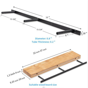 Firmetal Heavy Duty Floating Shelf Bracket 38 Inch Hidden Shelf Bracket For Mantel And Shelving Max Load 200 Lbs If Mounted On