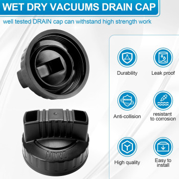 47922 Vac Drain Cap Compatible With Ridgid Shop Vacuum Cleaner 197 Id Wetdry Vacuum Replacement Drain Cap2Pack