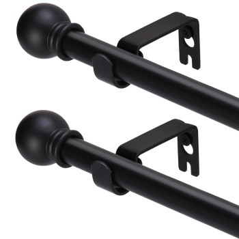 Gxoackj 2 Pack Black Curtain Rods For Windows 48 To 8493 Inch 58 Inch Decorative Curtain Rod Set Splicing Heavy Duty Metal Cur