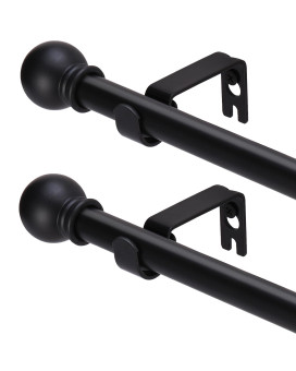 Gxoackj 2 Pack Black Curtain Rods For Windows 28 To 78 Inch 58 Inch Decorative Curtain Rod Set Splicing Heavy Duty Metal Curta