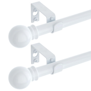 Gxoackj 2 Pack White Curtain Rods For Windows 66 To 120 Inch 58 Inch Decorative Curtain Rod Set Splicing Heavy Duty Metal Curta