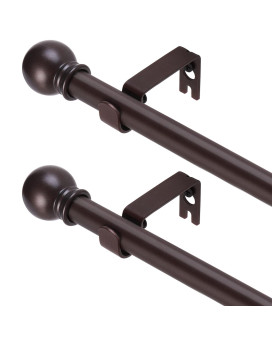 Gxoackj 2 Pack Brown Curtain Rods For Windows 32 To 48 Inch 58 Inch Decorative Curtain Rod Set Splicing Heavy Duty Metal Curt