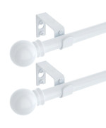 Gxoackj 2 Pack White Curtain Rods For Windows 32 To 48 Inch 58 Inch Decorative Curtain Rod Set Splicing Heavy Duty Metal Curt