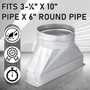 Tandefio 314 X 10 X 6 6 Diameter Galvanized Transition Galvanized Round Transition Rectangular To Round Duct For Conn