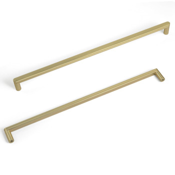 Gooki Brushed Brass Kitchen Cabinet Handles Modern Carved Drawer Pulls 12 58 Inches Center To Center6 Pack