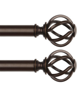 2 Pack Bronze Curtain Rods For Windows 48 To 84 Inch Usfook 78 Inch Telescoping Splicing Drapery Rods With Twisted Cage Finial