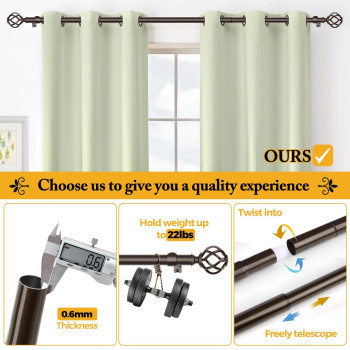 2 Pack Curtain Rod 32 To 58 Inches 26 To 48 Ft Usfook 78 Inch Heavy Duty Curtain Rods For Windows Telescoping Splicing Br