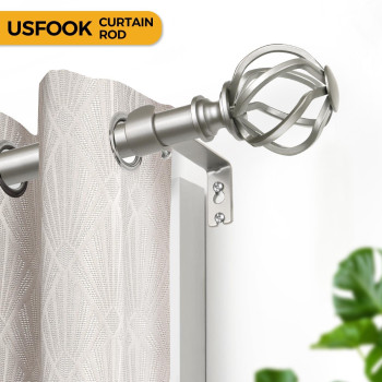 Curtain Rods For Windows 72 To 144 Inch Usfook 78 Inch Telescoping Splicing Drapery Rods With Antique Silver Twisted Cage Fini