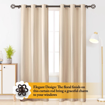 Bronze Curtain Rods For Windows 48 To 84 Inch Usfook 78 Inch Telescoping Splicing Drapery Rods With Twisted Cage Finials