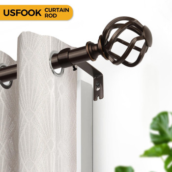 Bronze Curtain Rods For Windows 48 To 84 Inch Usfook 78 Inch Telescoping Splicing Drapery Rods With Twisted Cage Finials