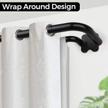 Black Double Curtain Rods Usfook Blackout Wrap Around Curtain Rods For Windows 48 To 84 Inch 68 Inch Room Darkening Curtain R