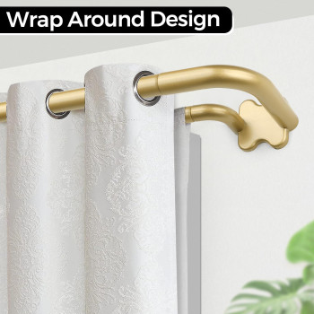 Gold Double Curtain Rods Usfook Blackout Wrap Around Curtain Rods For Windows 66 To 120 Inch 68 Inch Room Darkening Curtain R