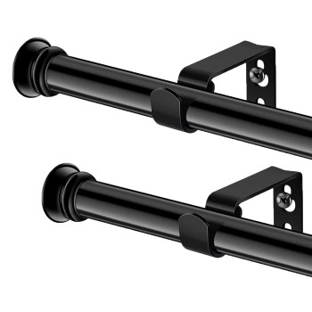 Curtain Rods 2 Pack Curtain Rods For Windows 30 To 88 Inch 58 Inch Black Curtain Rod With Brackets For Bedroom Living Room Kitc