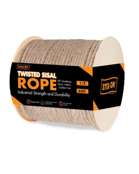 Stixon Twisted Sisal Rope 600 X 12 Sisal Twine Multipurpose Rope For Cat Scratcher Diy Projects Gardening Arts Cra