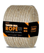 Stixon Twisted Sisal Rope 100 X 14 Sisal Twine Multipurpose Rope For Cat Scratcher Diy Projects Gardening Arts Cra