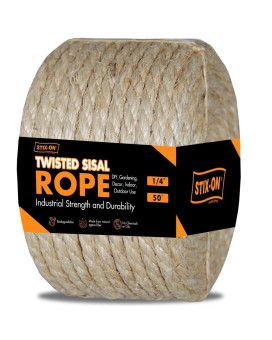 Stixon Twisted Sisal Rope 50 X 14 Sisal Twine Multipurpose Rope For Cat Scratcher Diy Projects Gardening Arts Craf