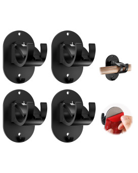 4 Pcs No Drill Curtain Rod Brackets Curtain Rods No Drilling Curtain Rod Bracket Self Adhesive Curtain Rod Holder Curtain Rods