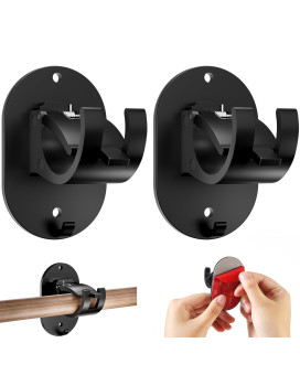 2 Pcs No Drill Curtain Rod Brackets Curtain Rods No Drilling Self Adhesive Curtain Rod Holder Hooks Nail Free Adjustable Curta