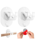 2 Pcs No Drill Curtain Rod Brackets Self Adhesive Curtain Rod Holders Curtain Rods No Drilling Hooks Adjustable Drillless Curt