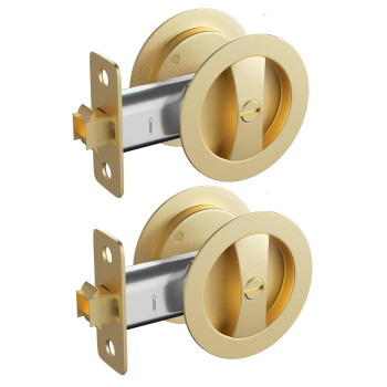 Goldenwarm Pocket Door Lock Pocket Door Handle Brushed Gold Pocket Door Hardware Gold Pocket Door Hardware Pocket Door Gold