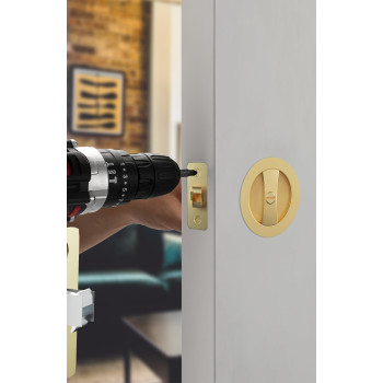 Goldenwarm Pocket Door Lock Pocket Door Handle Brushed Gold Pocket Door Hardware Gold Pocket Door Hardware Pocket Door Gold