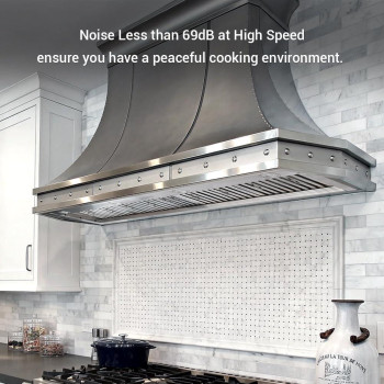 Fh Fohome 60 Inch Builtin Range Hood 4Speed 1260 Cfm Super Quiet Stainless Steel Range Hood Internal Motor Adjustable Light