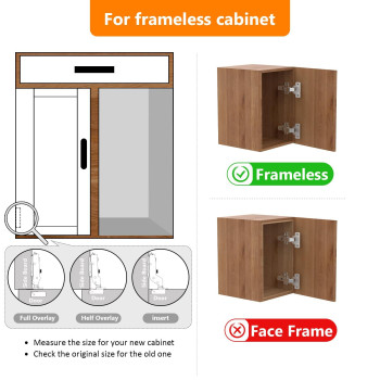 Amerdeco 10 Pack Full Overlay Soft Close Cabinet Hinges Silent Hydraulic Heavyduty Frameless European Concealed Hinges For Kit